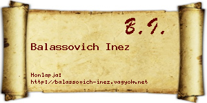 Balassovich Inez névjegykártya